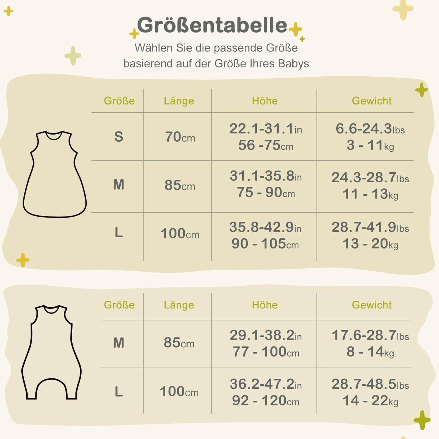 Thumbnail 5 de Nivolltha Super Weich 2er Pack 0.5 TOG Baby Schlafsack – 100% Baumwolle, Größe M (75–90 cm)