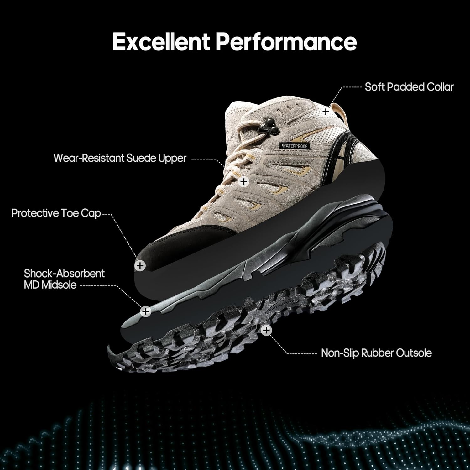 Thumbnail 3 de NORTIV 8 Adventurer: Scarpe da trekking da donna, traspiranti, comode e con presa sicura
