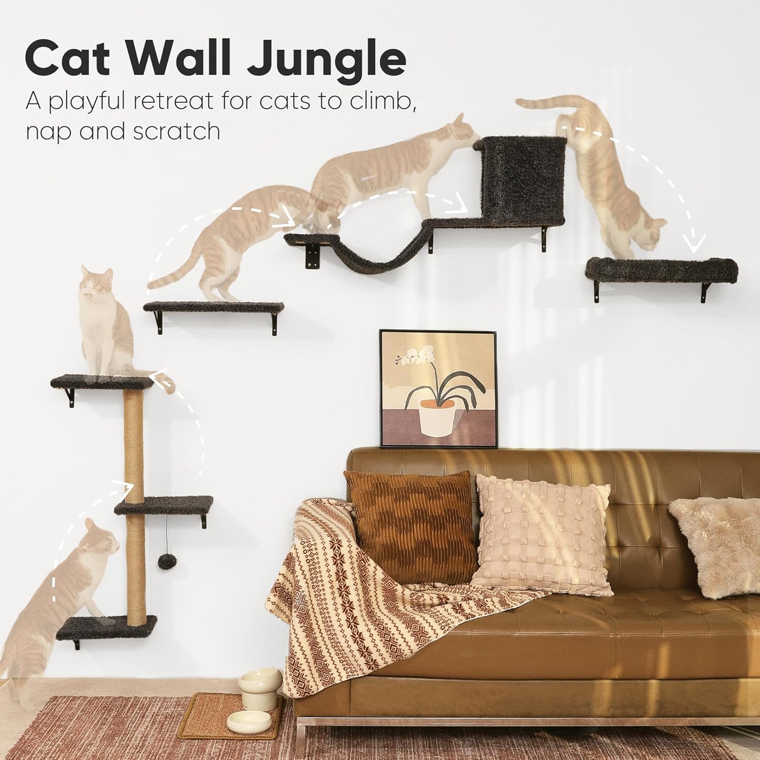 Thumbnail 1 de FUKUMARU 4-in-1 Large Cat Shelves for 16-inch drywall 🐱