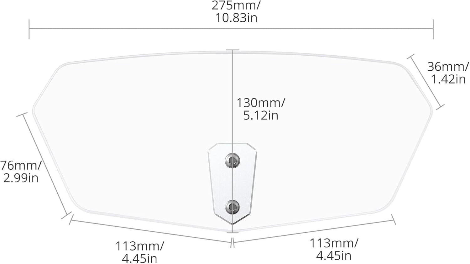 Thumbnail 6 de Justech Motorbike Wind Deflector with Adjustable Clip-On Windshield Extension (Universal)