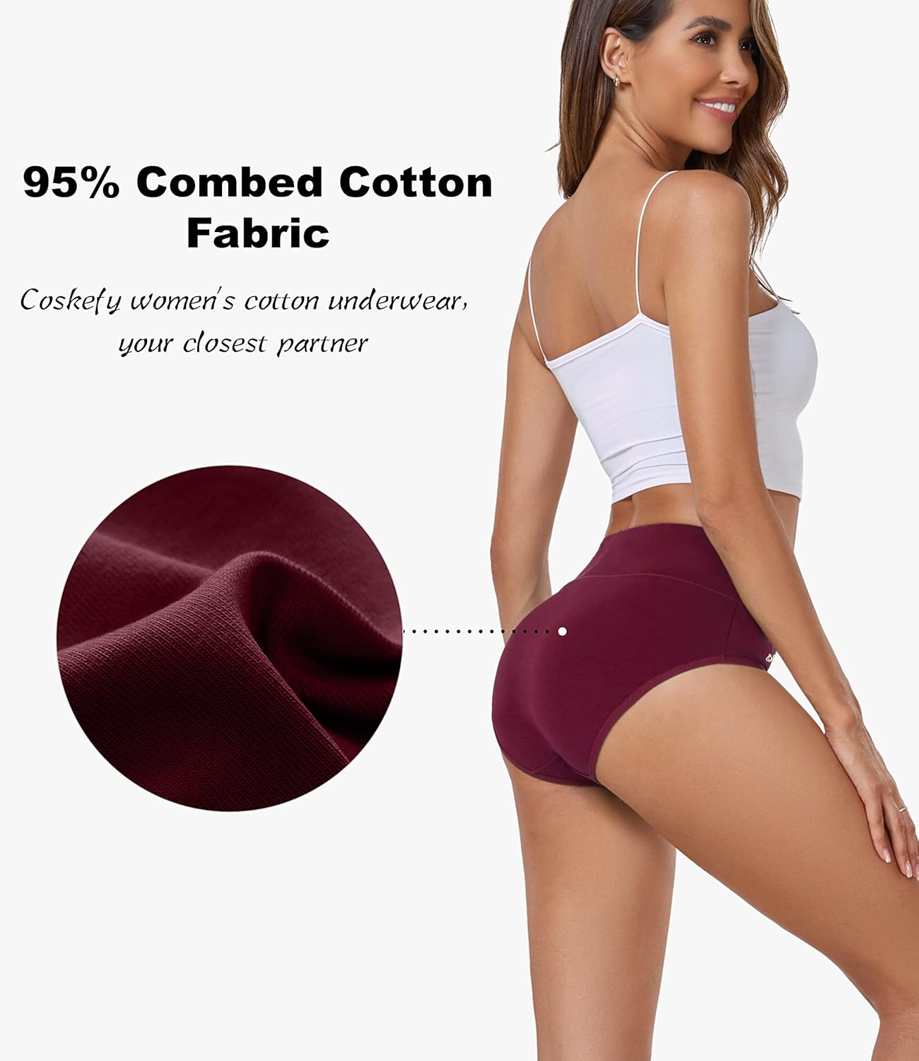 Thumbnail 3 de coskefy High Waisted Cotton Briefs 5 Pack