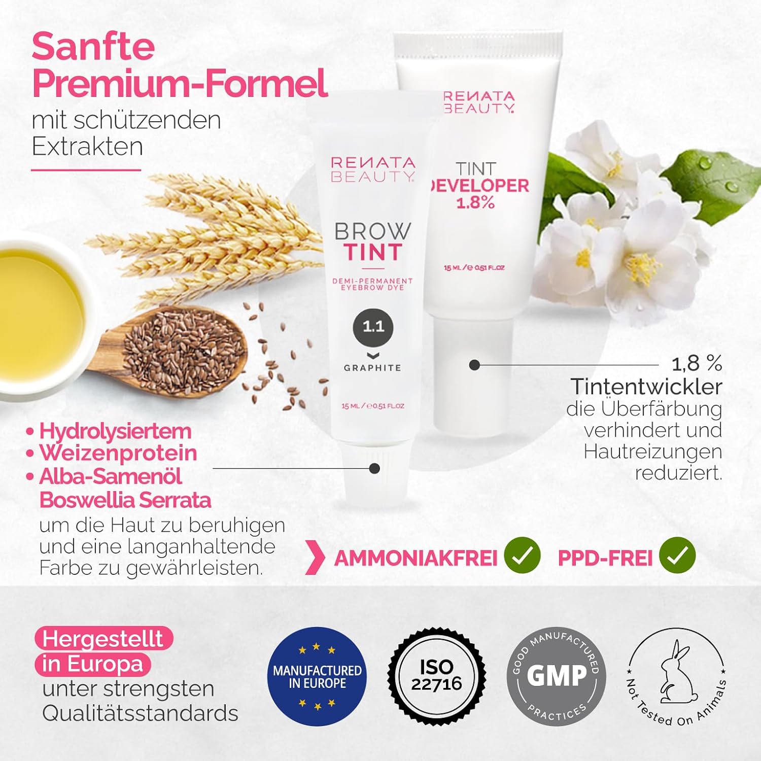 Detalle 1 de RB RENATA BEAUTY Augenbrauenfarbe Set Graphit-Grau