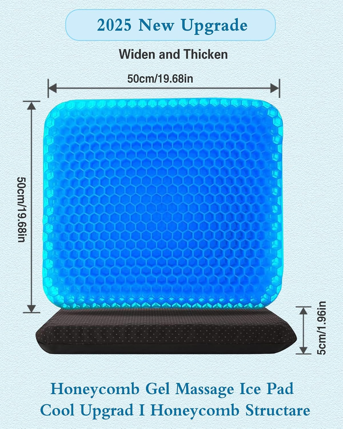 Thumbnail 1 de Rewoalzx 2025 Extra Thick Cooling Gel Seat Cushion (50x50x5cm) for Back Pain Relief