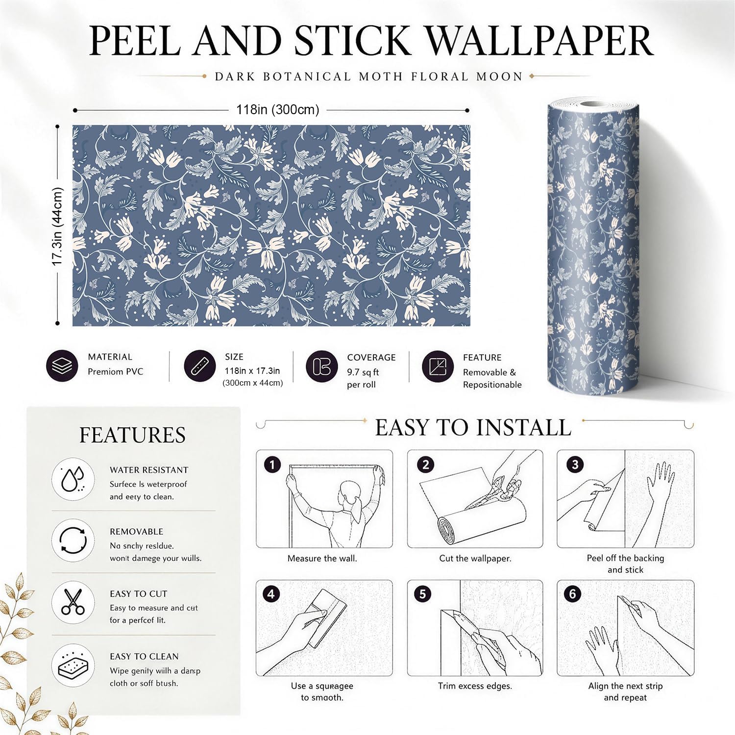 Thumbnail 6 de AUKIM Peel-and-Stick Wallpaper, Vinyl