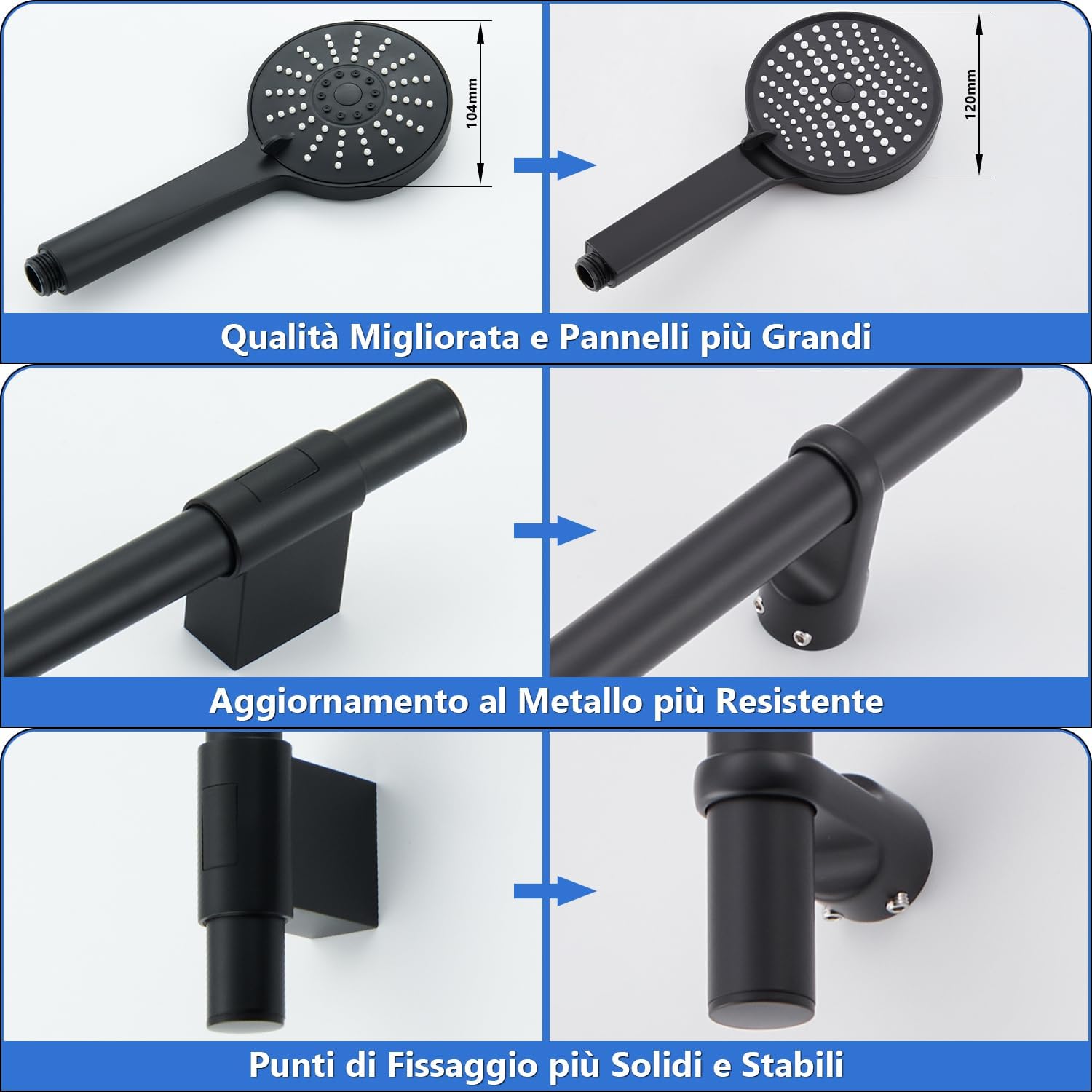 Detalle de Ulytid Asta Doccia 70 cm Nero