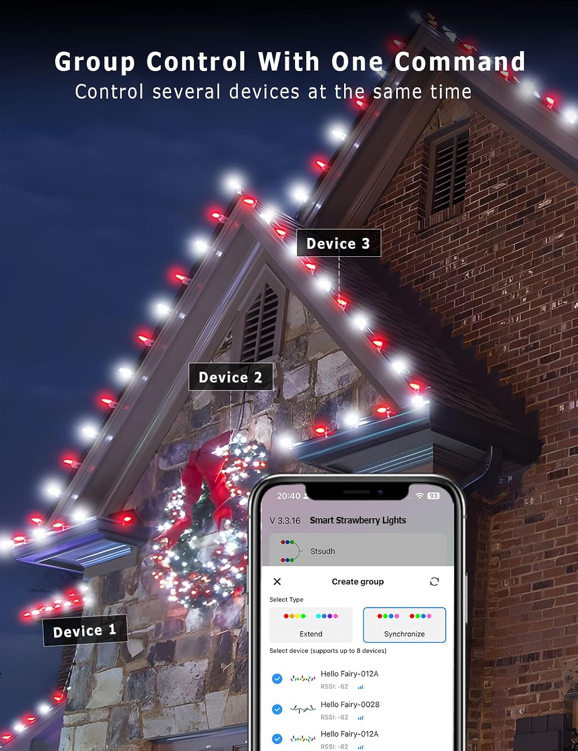 Detalle de RGB C9 Christmas String Lights 100 LED