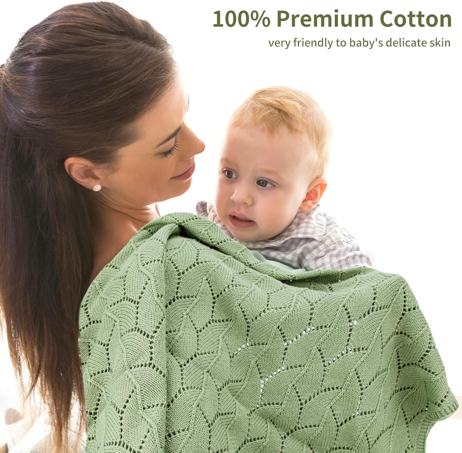 Thumbnail 1 de Loyfoky 100% Cotton Cellular Baby Blanket 100x80 cm