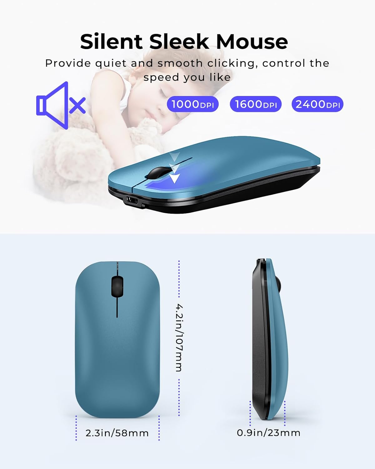 Thumbnail 4 de seenda SKM64-3 Wireless Keyboard and Mouse Set: Multi‑Device, Ultra‑Slim, UK Layout