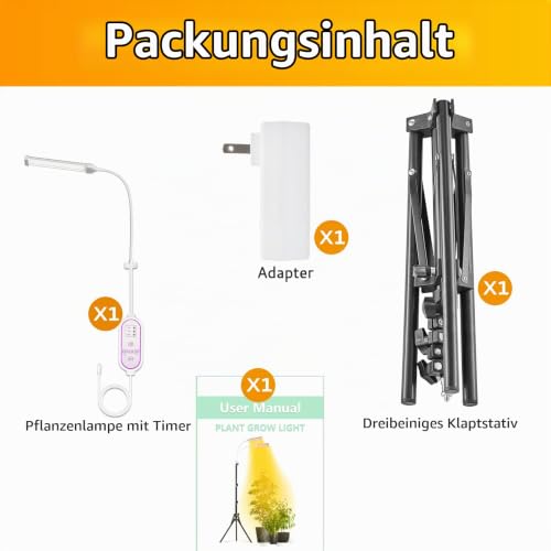 Thumbnail 6 de Secefeao Stand-1 LED-Pflanzenlampe mit Vollspektrum, Doppelkopf und Timer