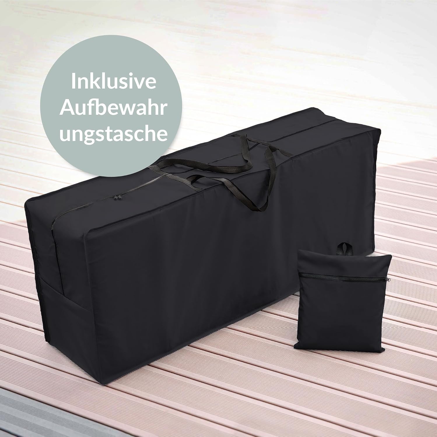 Thumbnail 6 de Chefarone Housse de Protection pour Coussins 125×50×32 cm – Sac de Rangement Étanche avec Poignée et Sac Inclus