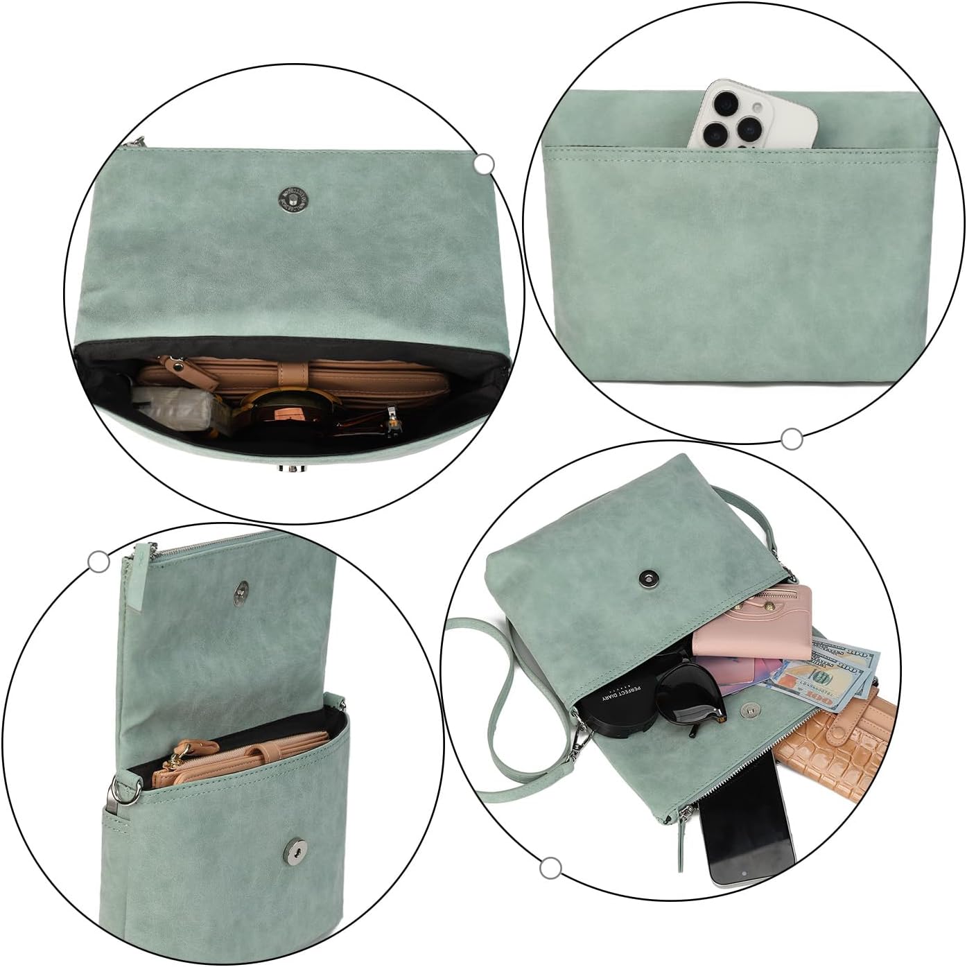 Thumbnail 2 de Gladdon Umhängetasche Damen – kleine Crossbody mit Reißverschluss, PU-Leder & verstellbarem Riemen