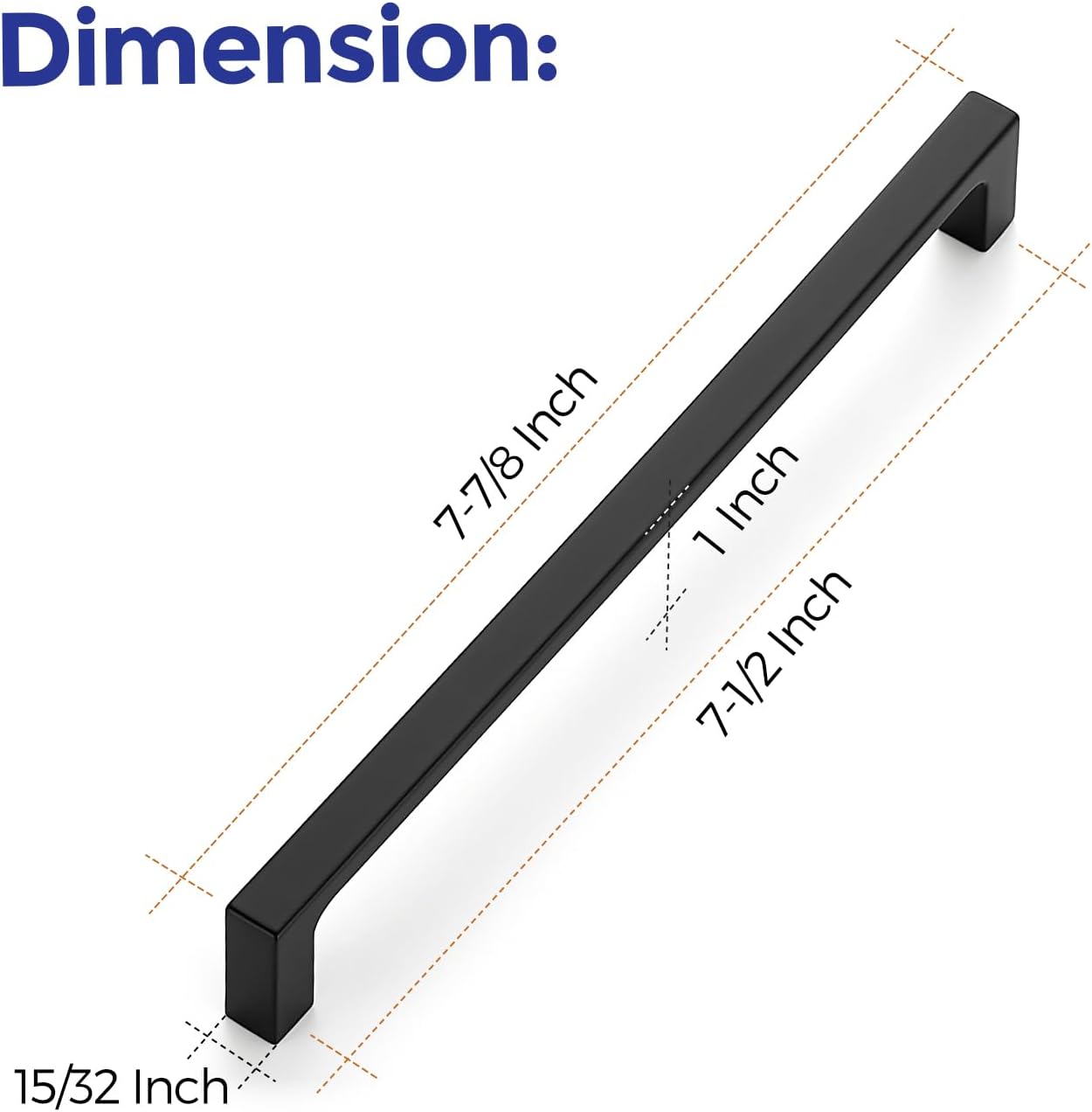 Detalle de Ravinte J100XFX192HS30 Matte Black Cabinet Pulls, 7-1/2-Inch, 30-Pack