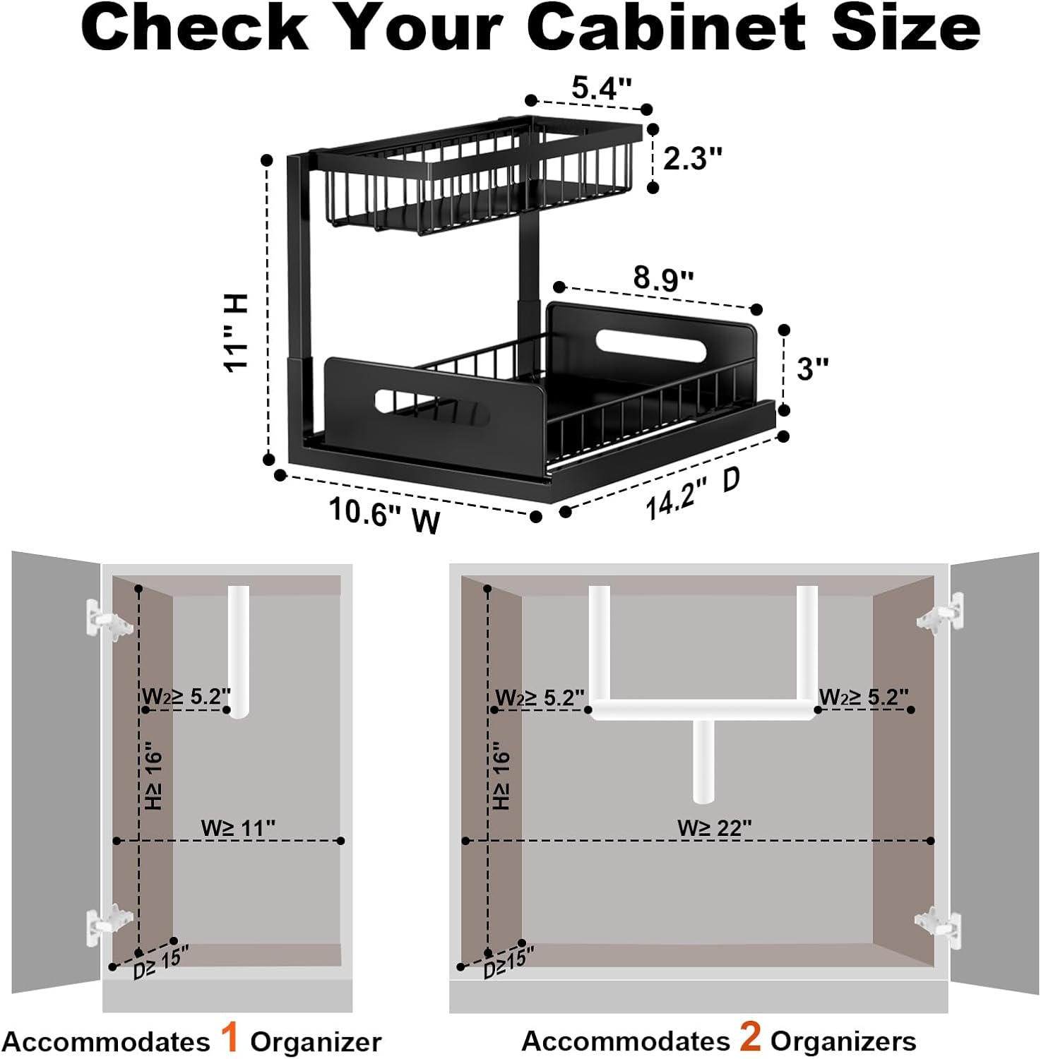 Thumbnail 1 de REALINN Under Sink Organizer 2-Pack