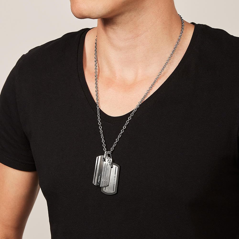 Thumbnail 2 de FOSSIL JF03996040 : collier pour homme vintage casual en acier inoxydable argenté