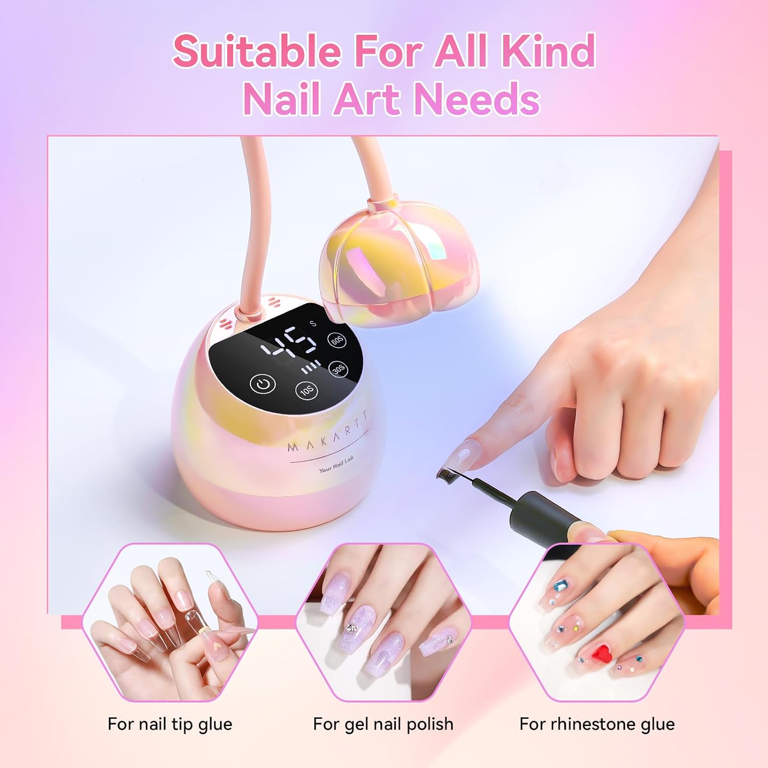 Detalle 2 de Makartt UV LED Flash Cure Nail Lamp 4× ⏳💅