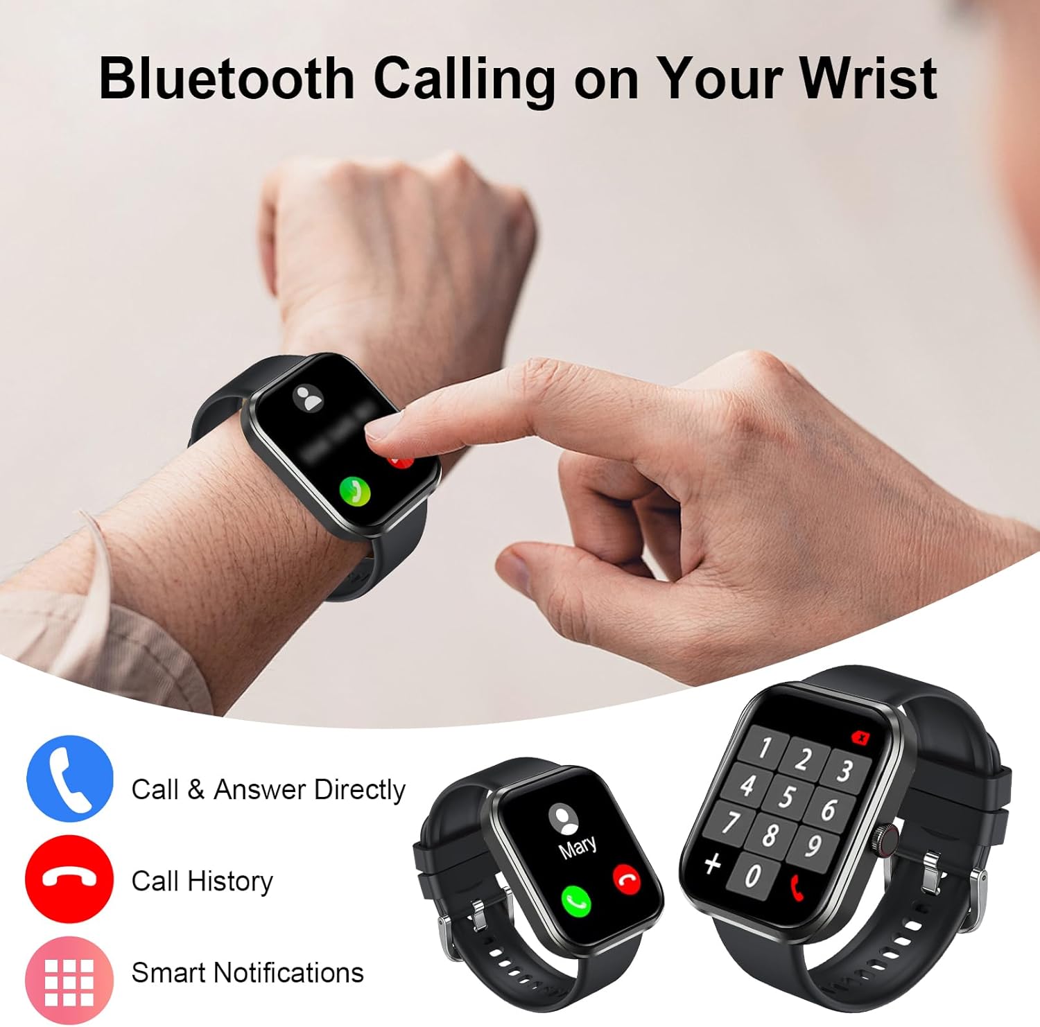 Thumbnail 2 de Smartwatch Herren mit Telefonfunktion G21 – 2.01" HD Touchscreen, IP67, lange Akkulaufzeit