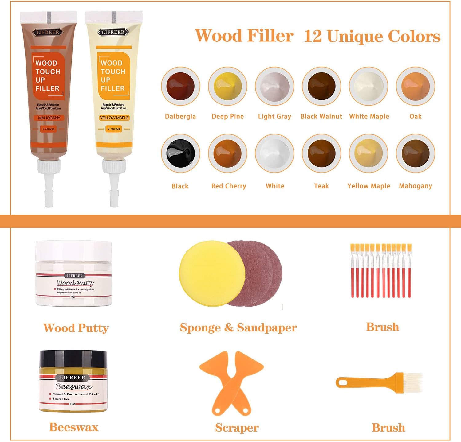Thumbnail 2 de Laminate Floor Repair Kit with Beeswax Wood Filler – Scratch, crack & hole repair set