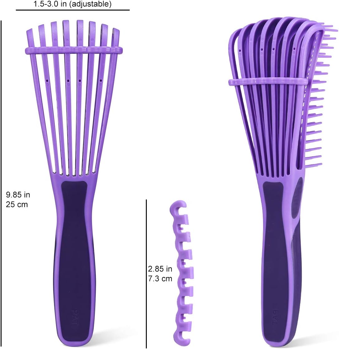 Thumbnail 2 de BESTOOL Brosse à cheveux violette pour démêler les boucles et cheveux afro (3/4abc)