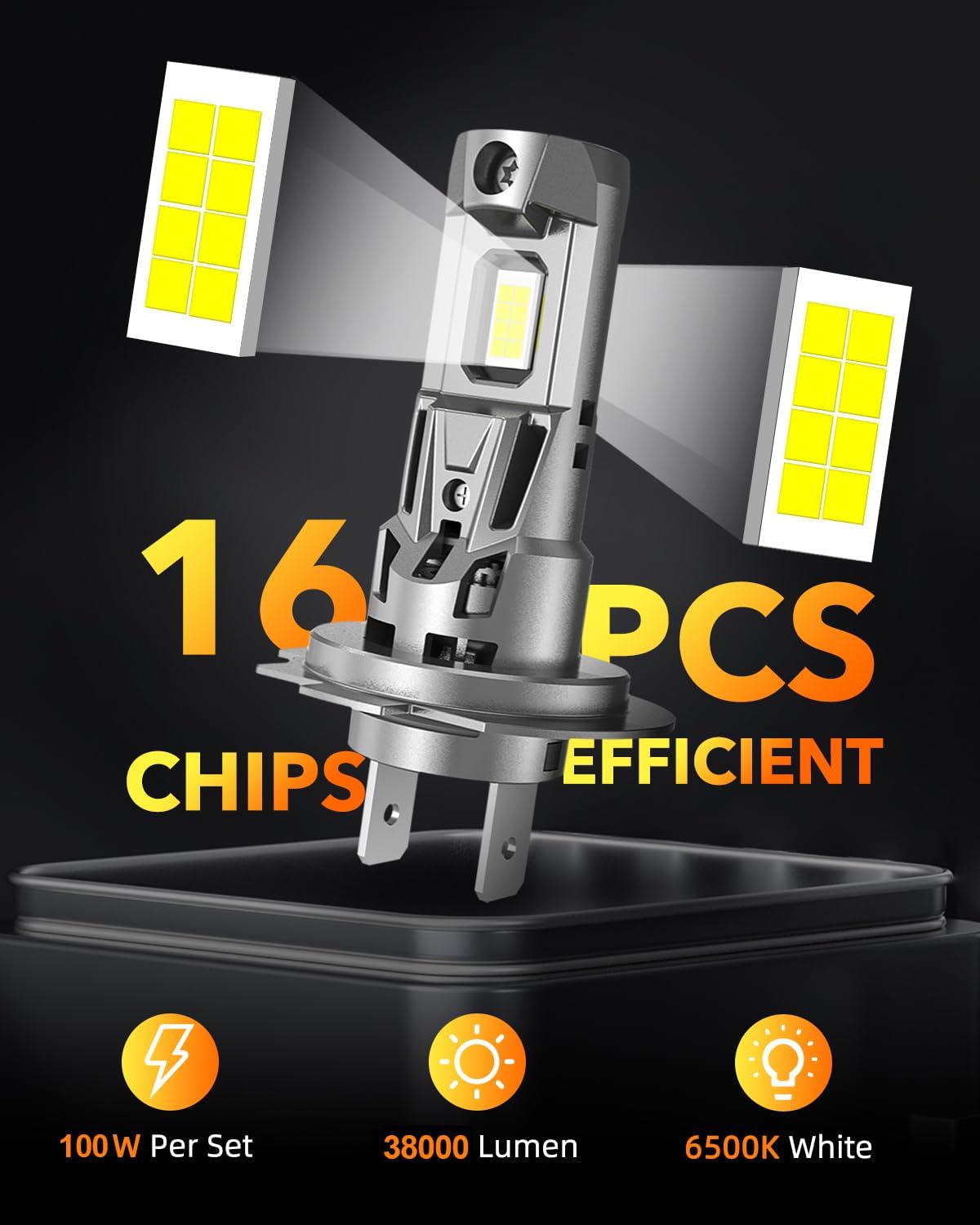 Thumbnail 1 de OXILAM H7 6500K 38000LM LED Headlight Bulbs 💡