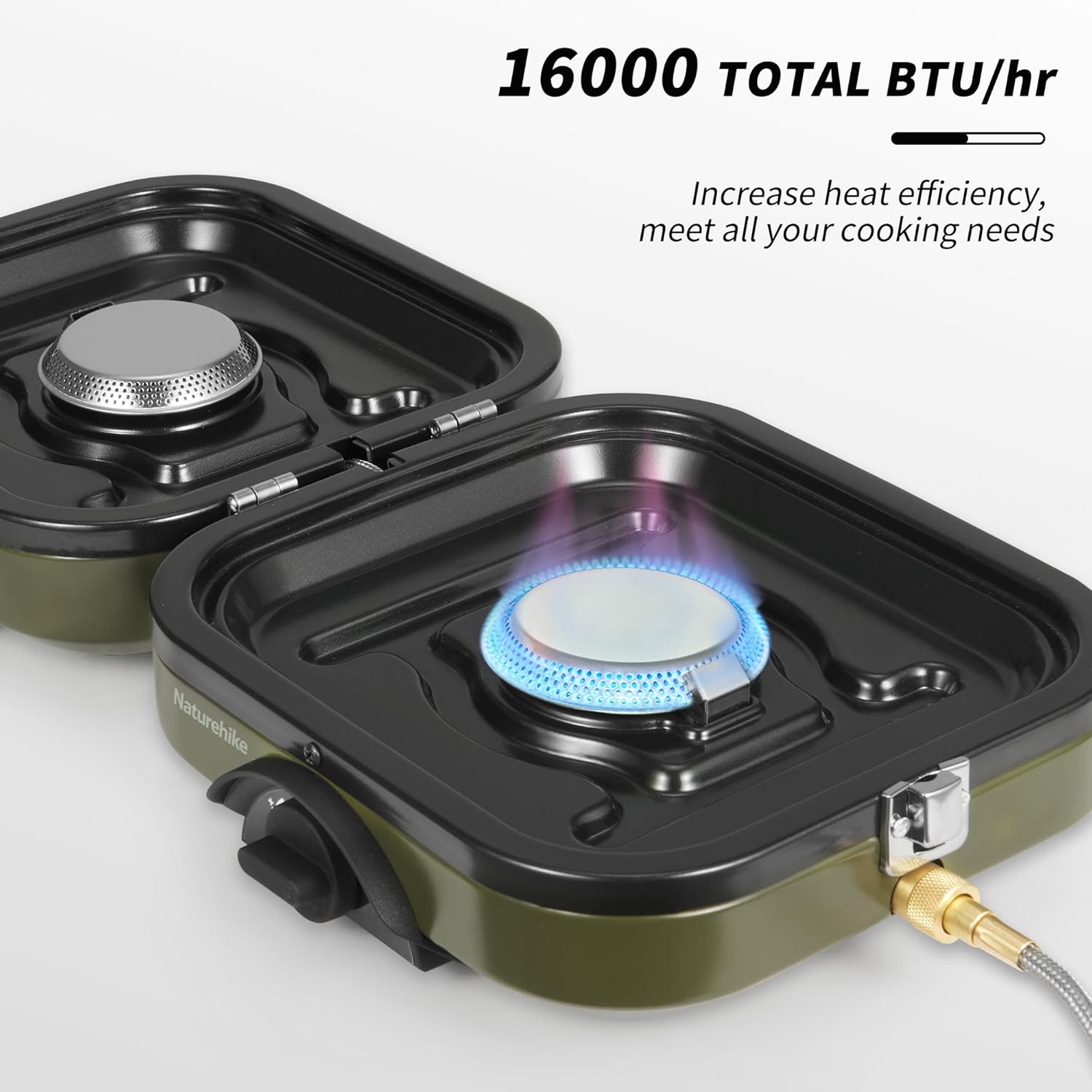 Thumbnail 4 de Naturehike 2 Burner Folding Camping Stove with Griddle (Isobutane) – Portable Outdoor Kitchen