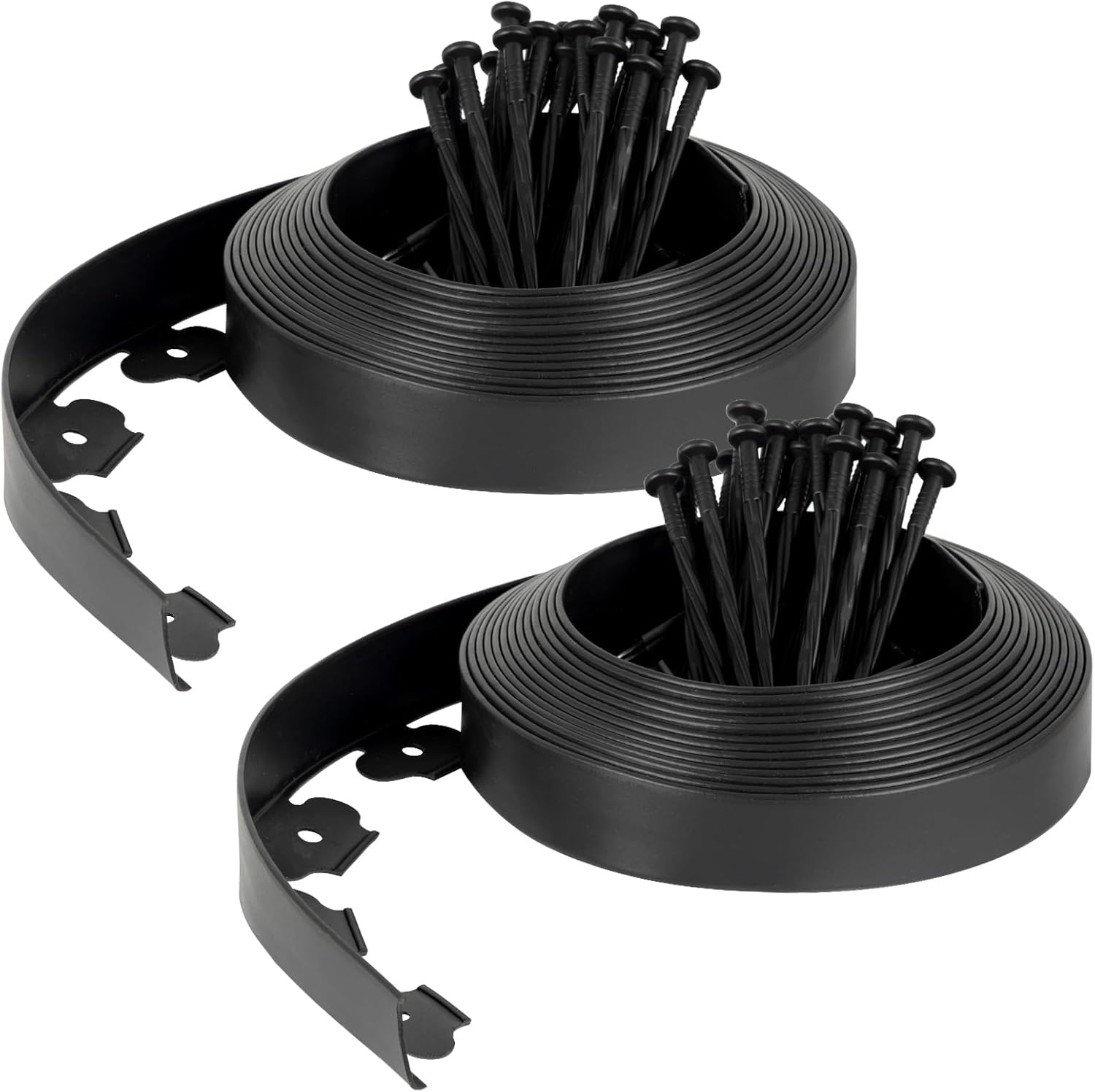 Velway Borde de jardín flexible 20 m 5 cm Negro