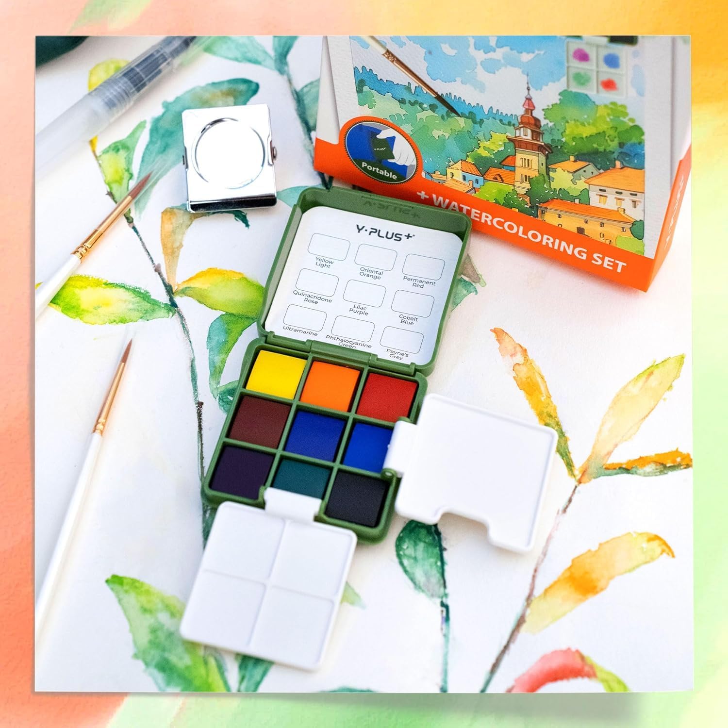 Detalle 2 de YPLUS Kit de peintures aquarelles — boîte compacte de qualité superiore pour débutants et pros
