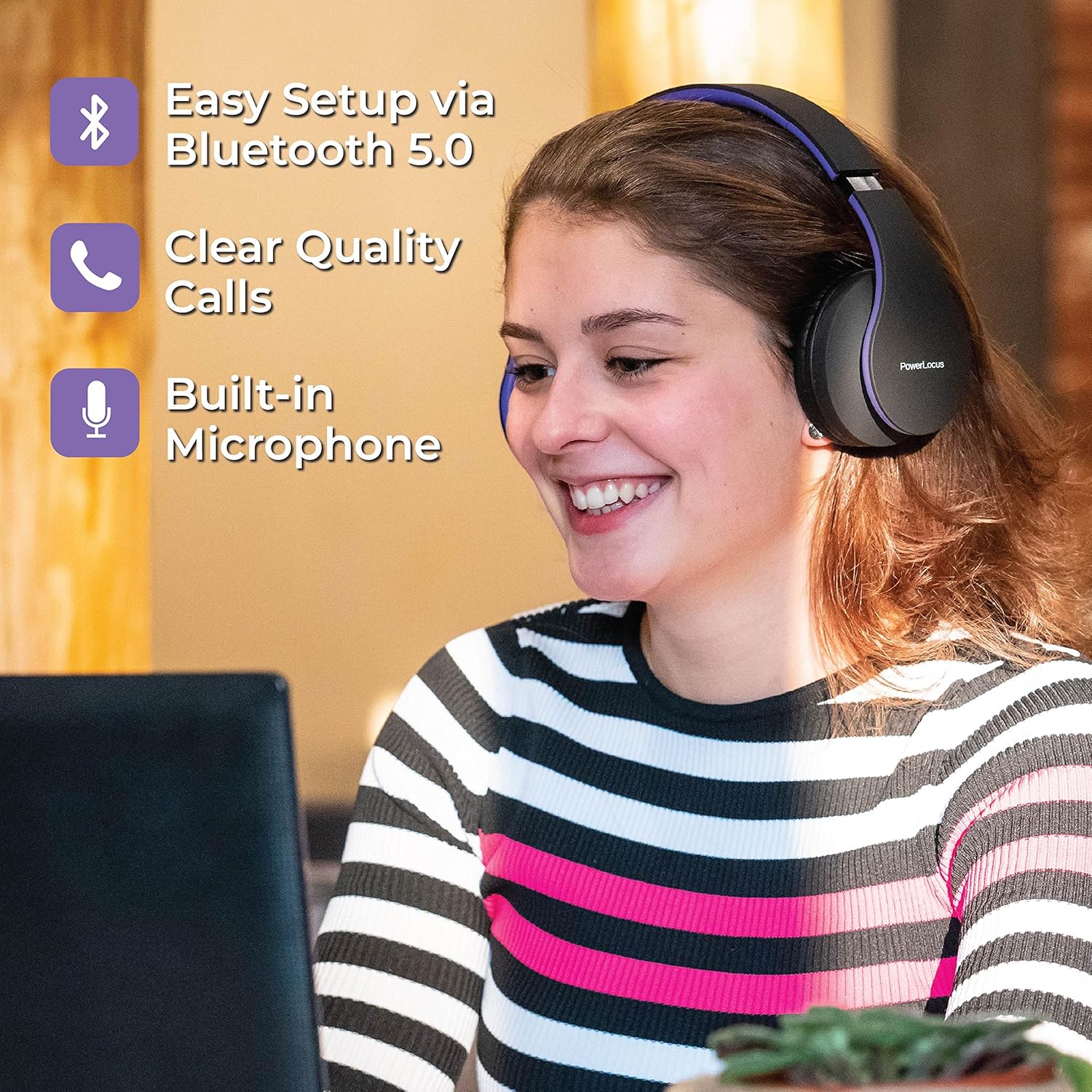 Thumbnail 2 de PowerLocus Bluetooth over-ear headphones