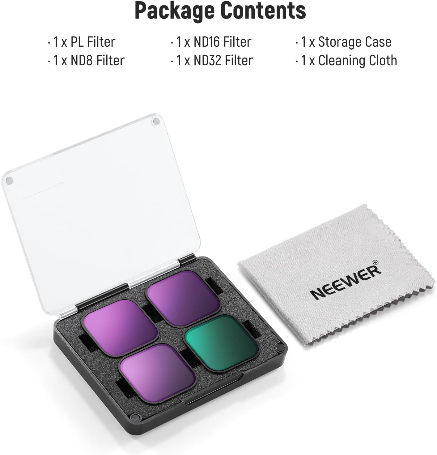 Thumbnail 6 de NEEWER PL ND Filter-Set (4er Pack) für GoPro Hero 13–9 Black – ND8/ND16/ND32 + Polarisationsfilter FL-GP18