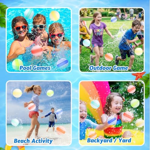Detalle 2 de GoBene 6 Gavettoni Riutilizzabili in Silicone: Palloncini Acqua Autosigillanti per Giochi Estivi