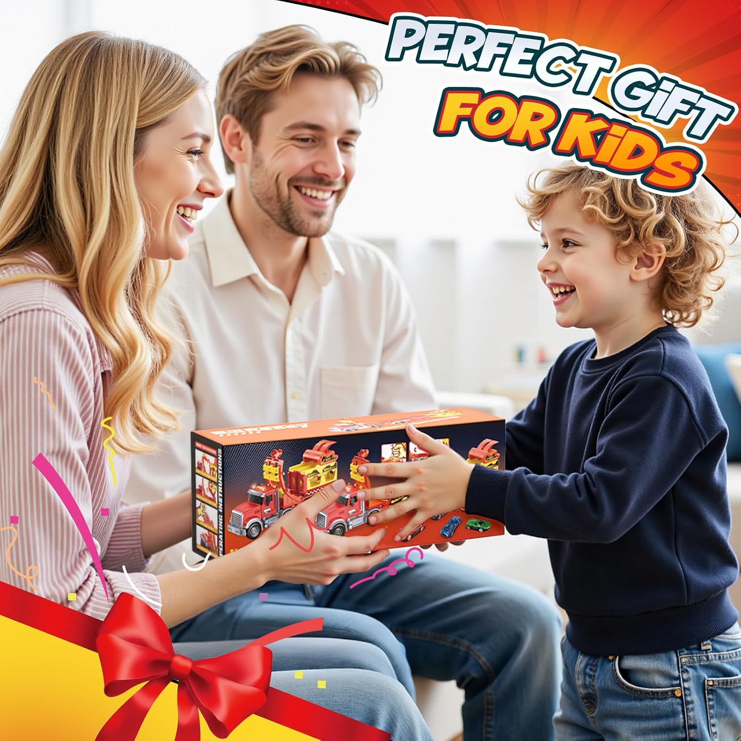 Thumbnail 6 de EUCOCO Camion Transporteur 2 en 1 pour Enfants 2–6 ans – Circuit et garage nomade