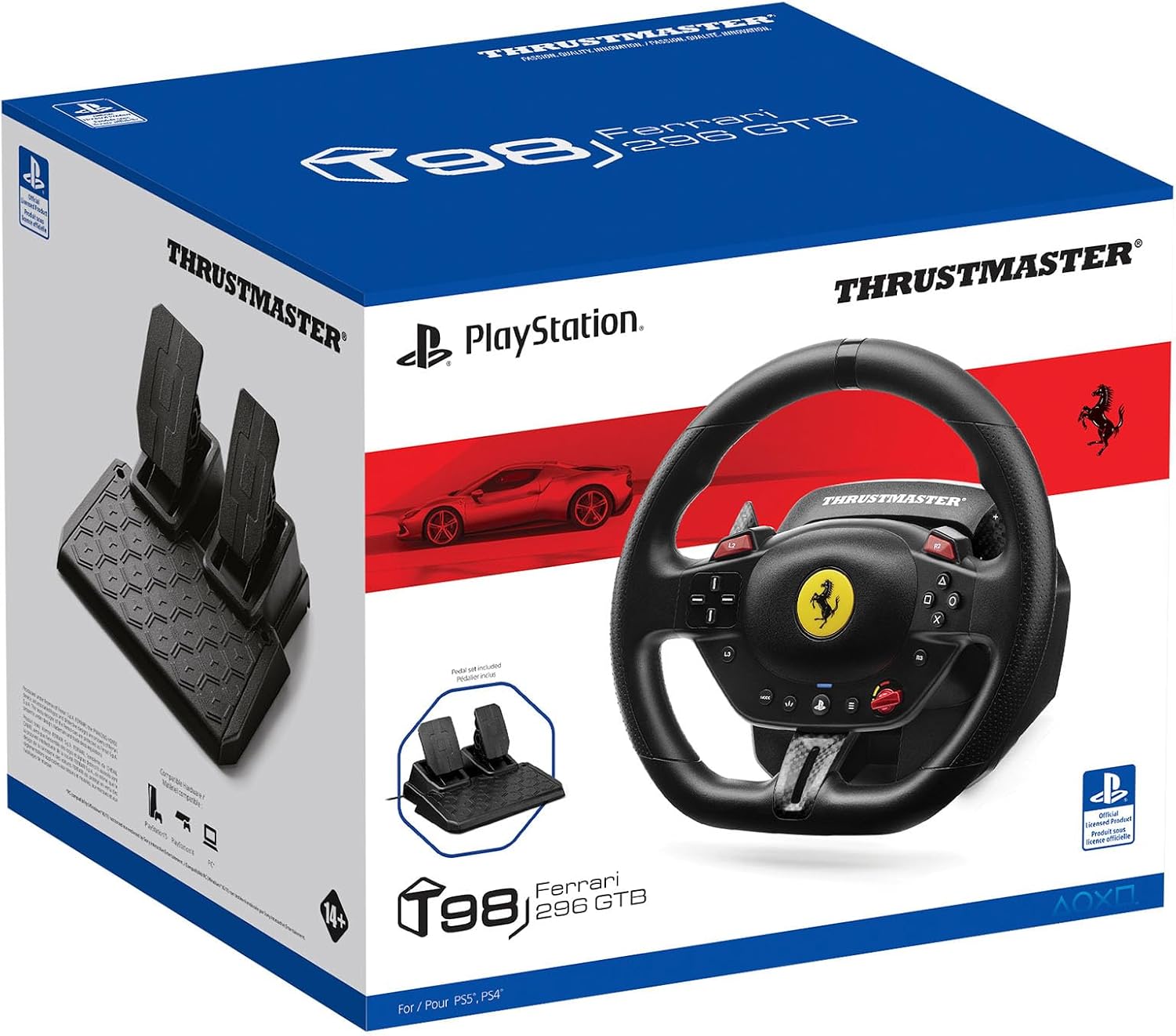 Thumbnail 6 de Thrustmaster T98 Ferrari 296 GTB: volante y pedalier para PS5 y PC