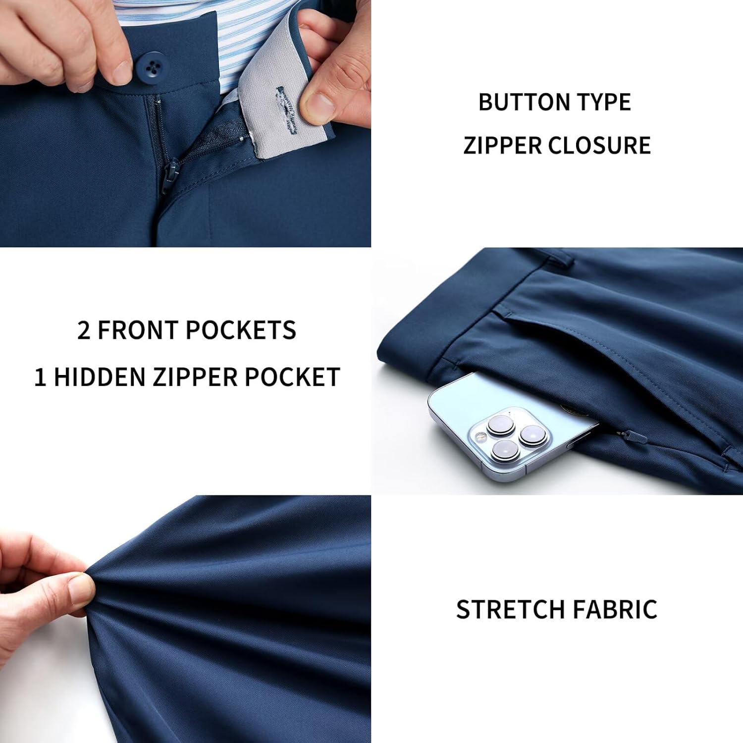 Detalle de M MAELREG Golf Pants Men Quick Dry - 30/32/34 Stretch Lightweight Five-Pocket Water-Resistant Dress Pants