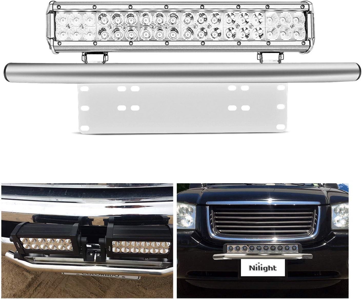 Thumbnail 5 de Nilight 90021B Light Bar Mounting Bracket for Front License Plate Frame (Off-Road LED Lights)