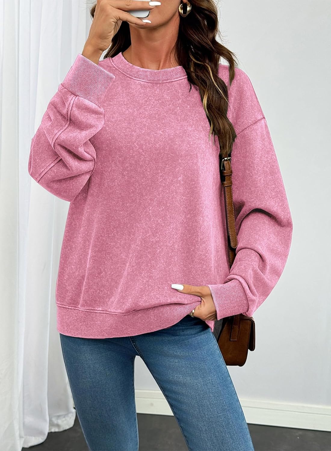 Detalle de SHEWIN Women's Sweatshirt, Cotton Blend