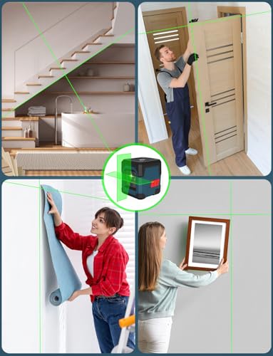 Detalle de RockSeed LV1G nivel láser verde autonivelante con líneas cruzadas y giro 360°