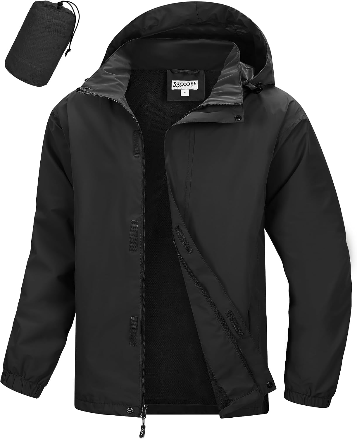 Detalle de 33,000ft wasserdichte Regenjacke für Herren – Atmungsaktiv, Leichte Outdoorjacke mit Kapuze