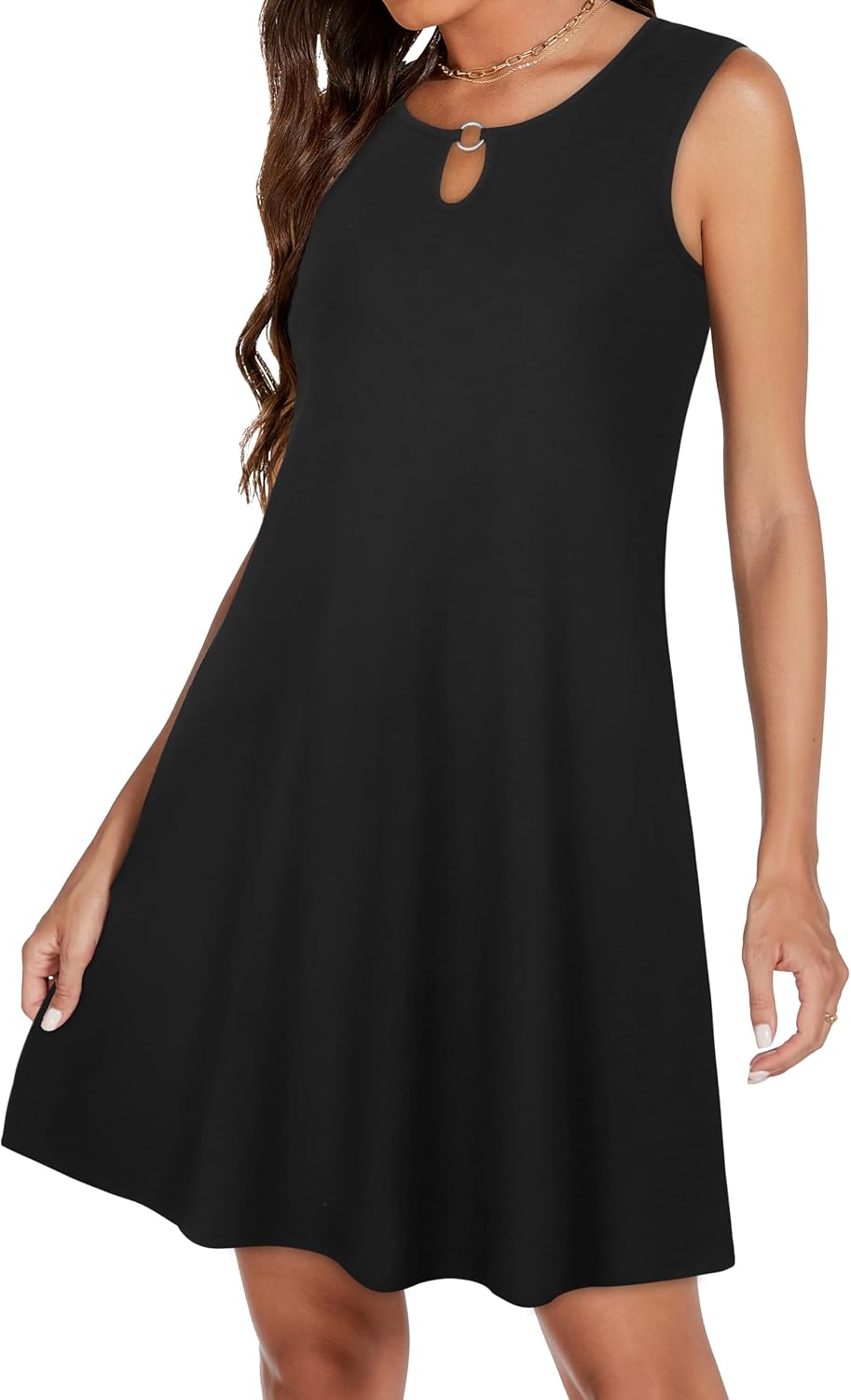 Thumbnail 3 de ADOREJOY Women's Sleeveless Floral Beach Sundress with Pocket and Ring Detail