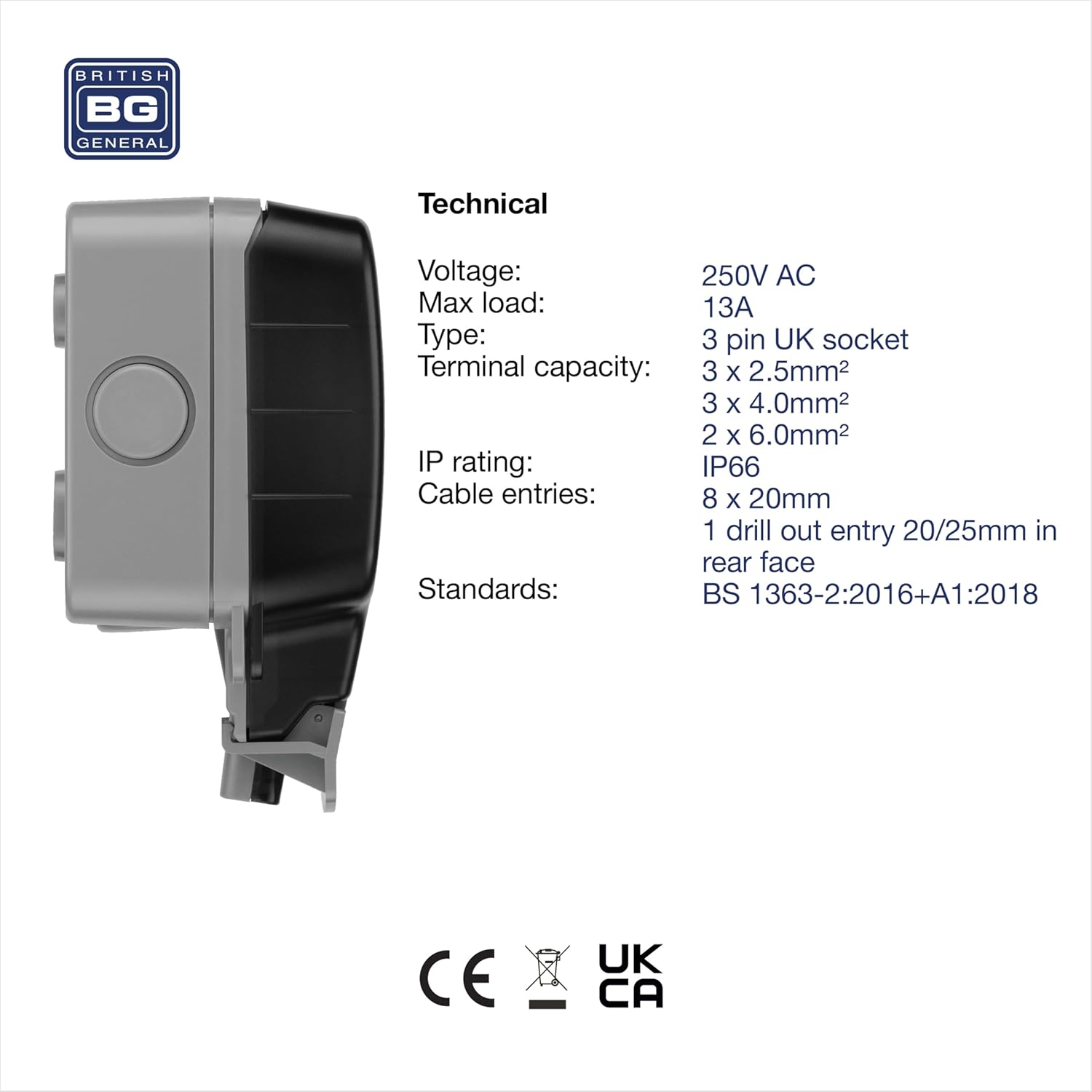 Thumbnail 3 de WP24-01 double outdoor socket, IP66 13A