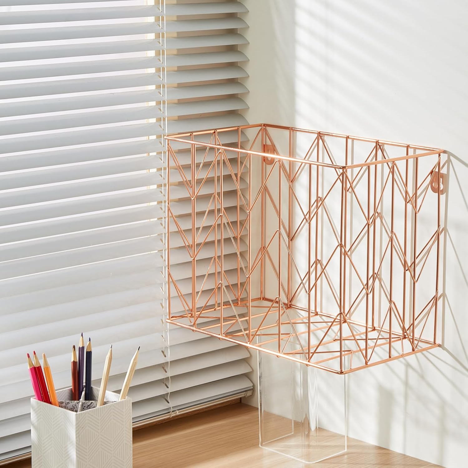 Thumbnail 2 de Fei Bi Metal Hanging File Organizer, Rose Gold