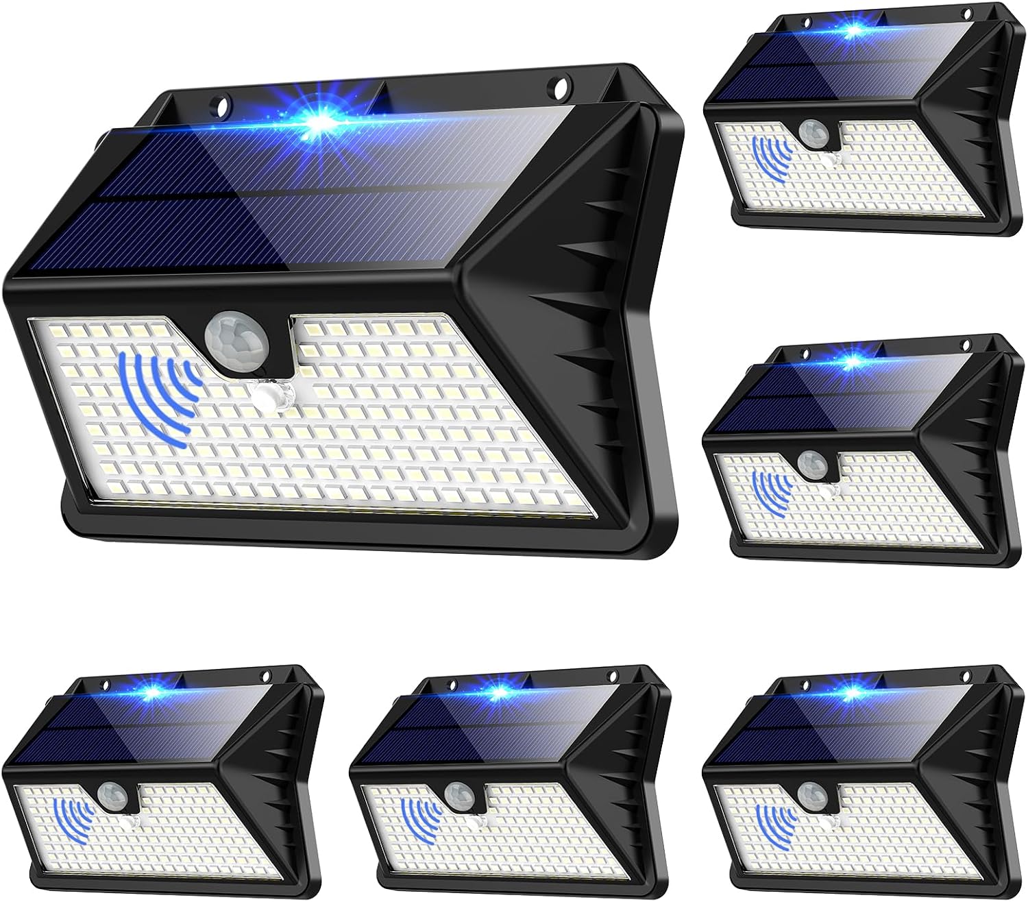 Thumbnail 6 de Faro LED esterno con pannello solare e sensore di movimento, set da 4 pezzi (185 LED, 3 modalità) IP65