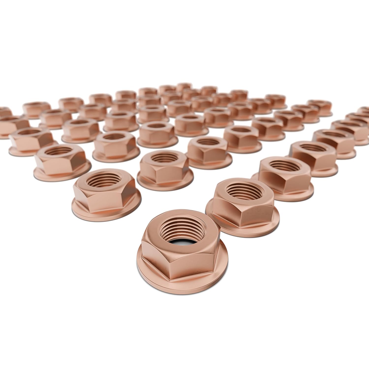 M7 x 1.0 CU SW11 Kupfermutter – selbstsichernd, Abgaskrümmer mit Bund, DIN 6927, für Auspuffanlagen bis 450°C