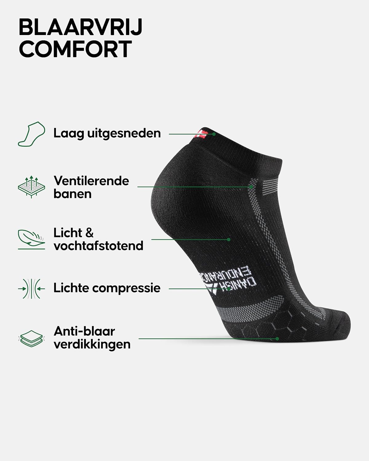 Detalle 2 de DANISH ENDURANCE gevoerde enkelhardloopsokken met boogondersteuning
