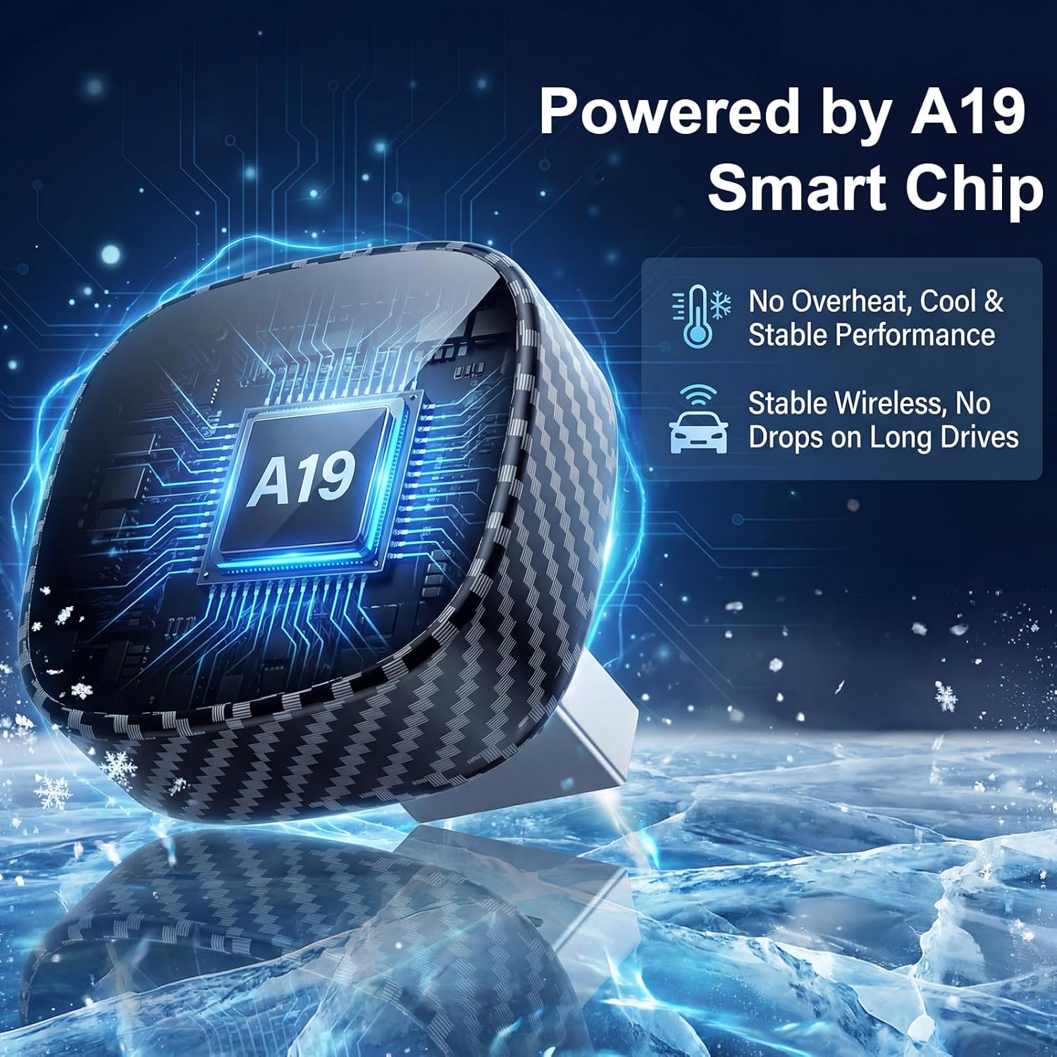 Thumbnail 1 de Wireless CarPlay Adapter for Apple iPhone & Android Auto (2026 Upgrade) — Bluetooth & Wi‑Fi Plug & Play, Black