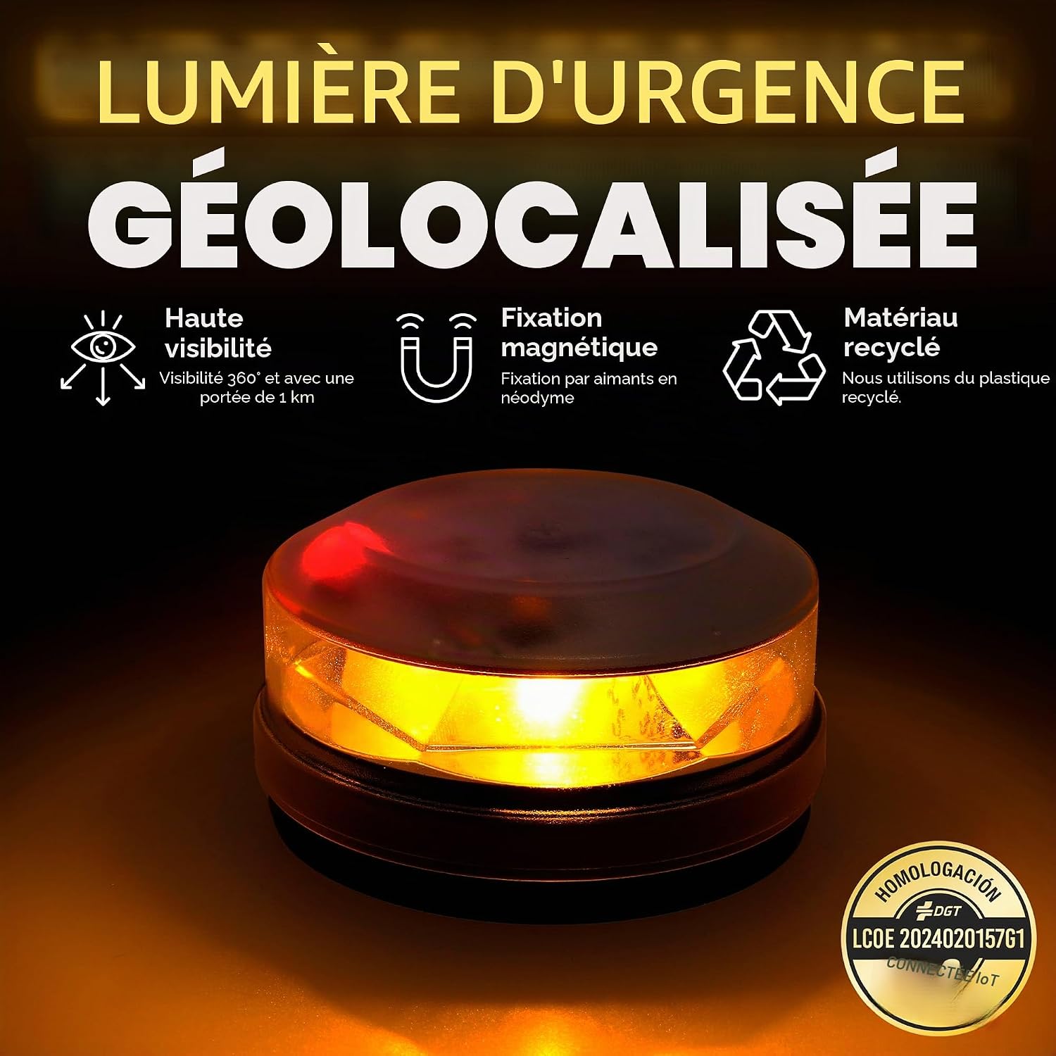 Thumbnail 1 de S SUMEX Lumière d'urgence V16 avec géolocalisation – balise DGT homologuée et SIM intégrée