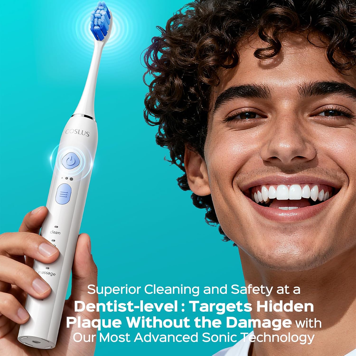 Thumbnail 6 de COSLUS C30 Electric Toothbrush for Adults: 5 Modes, 3 Intensities, 2 Head Types