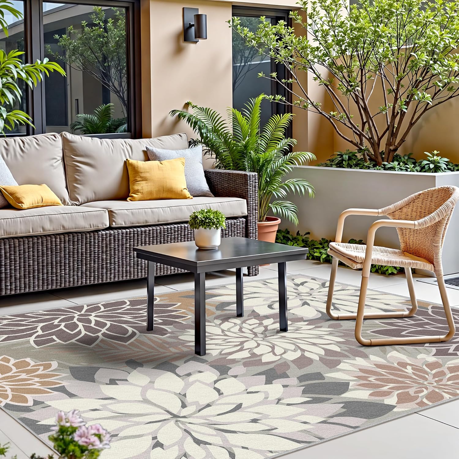 Thumbnail 5 de 8x10 Outdoor Area Rug Washable Multicolored Patio Rug 🌿