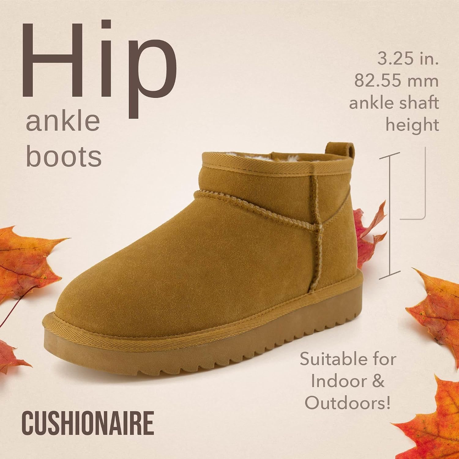 Detalle de CUSHIONAIRE Hip-3 Suede Ankle Boots 🚶♀