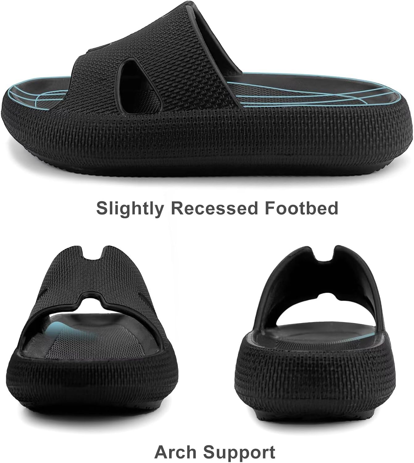 Thumbnail 2 de Haifago Cloud Slides Recovery Pillow Sandals with Memory Foam Cushion Sole (Platform, Non-Slip)
