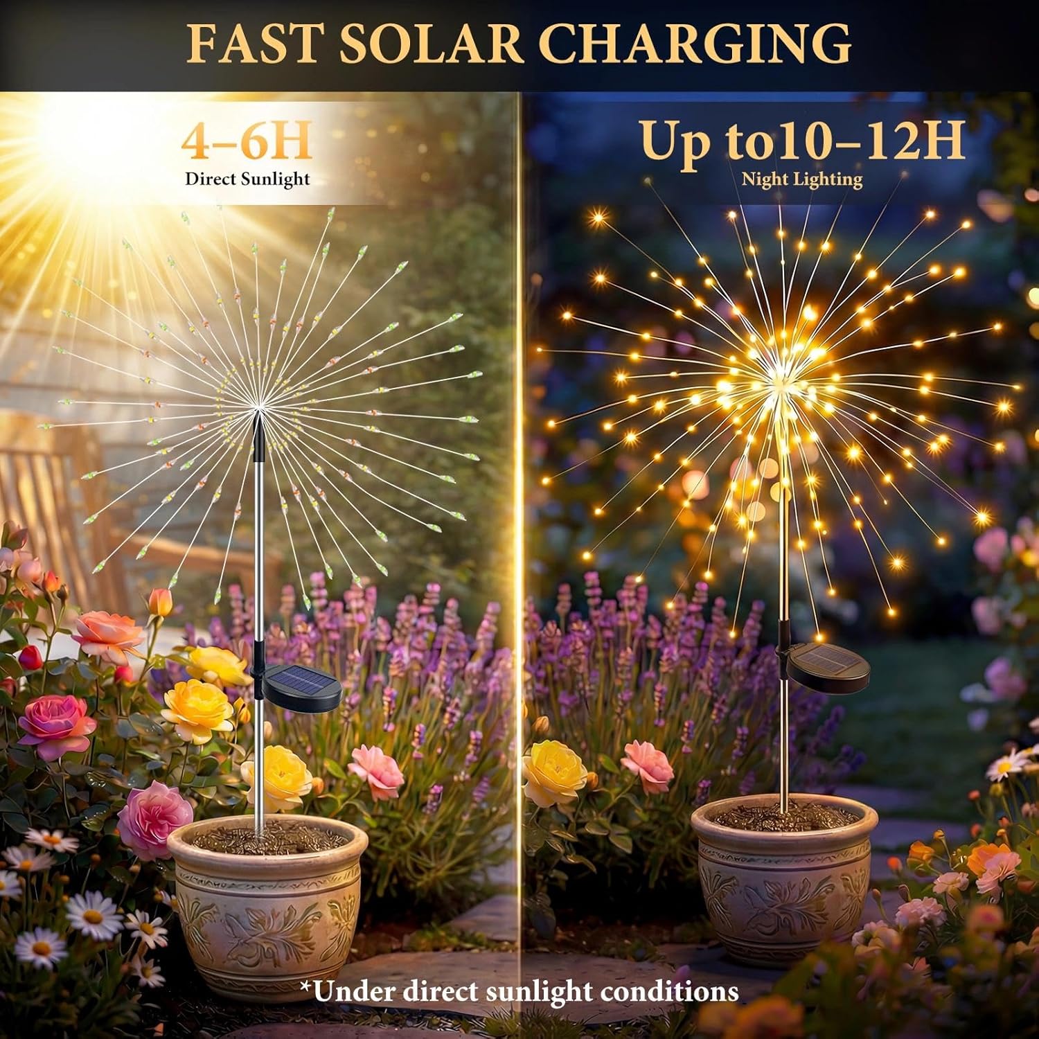 Thumbnail 4 de Fairdeer Solar Firework Lights Outdoor Garden (6 Pack) – 120 LED Starburst Pathway Lights