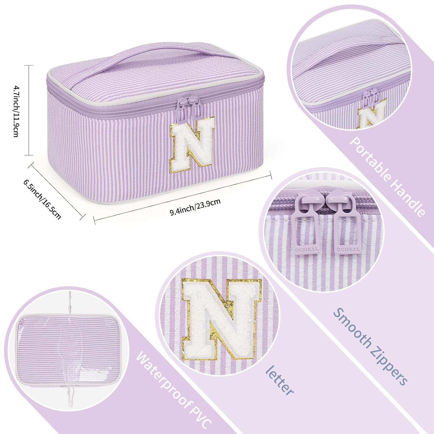 Detalle de OCHEAL Makeup Bag, Purple